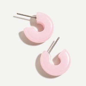 J. Crew Mini Hard Candy Acetate Hoops Pink